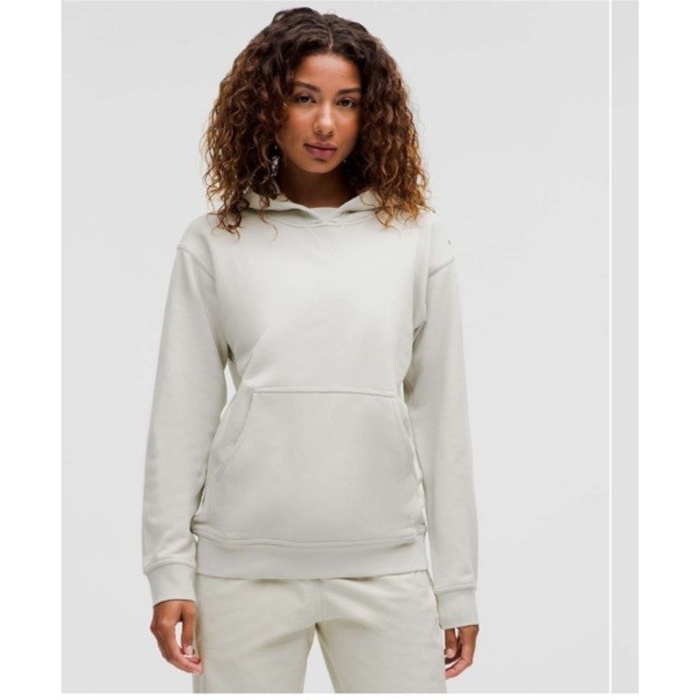 Lululemon All Yours Hoodie French Terry Vapor Gray Size 8. EUC Relaxed Fit